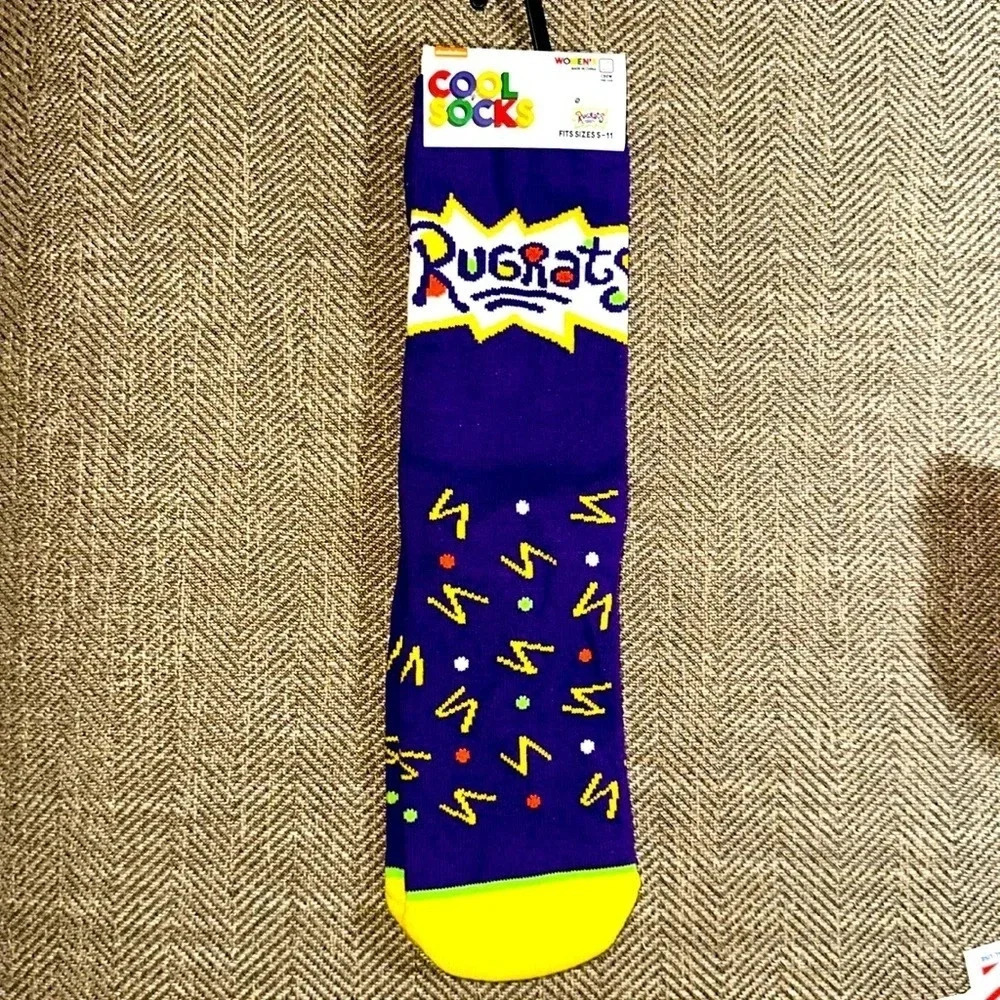NICKELODEON RUGRATS WMN CREW SOCKS BY COOL SOCKS 1 PAIR Sz 5-11 NWT VIACOM